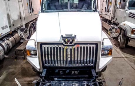 Rail-16 trucks in garage
